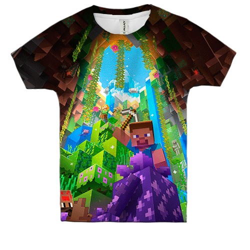 Дитяча 3D футболка Minecraft Bedrock Edition (вид спереду)