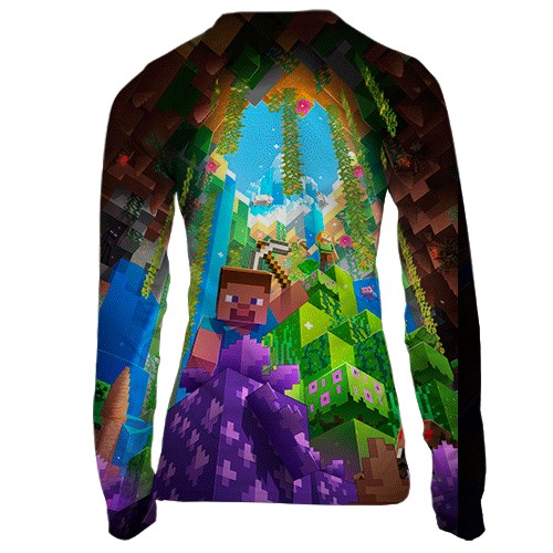 Женский 3D лонгслив Minecraft Bedrock Edition (вид сзади)