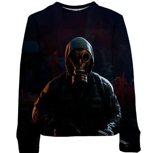 Детский 3D свитшот STALKER в противогазе (вид спереди)
