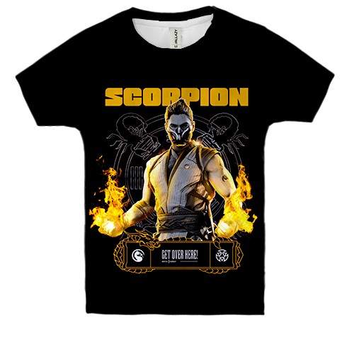 Детская 3D футболка Scorpion (Mortal-Kombat) (вид спереди)