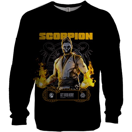 3D свитшот Scorpion (Mortal-Kombat) (вид спереди)