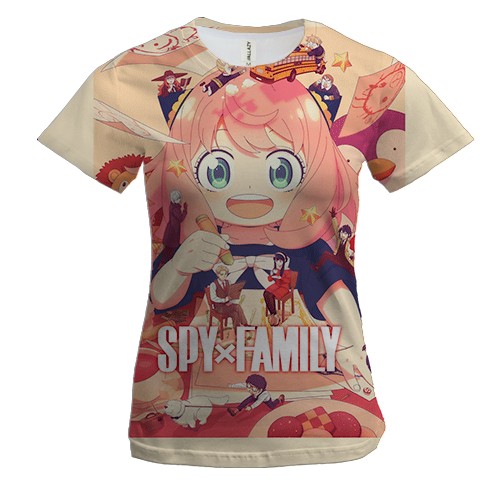 Женская 3D футболка Spy x Family (вид спереди)