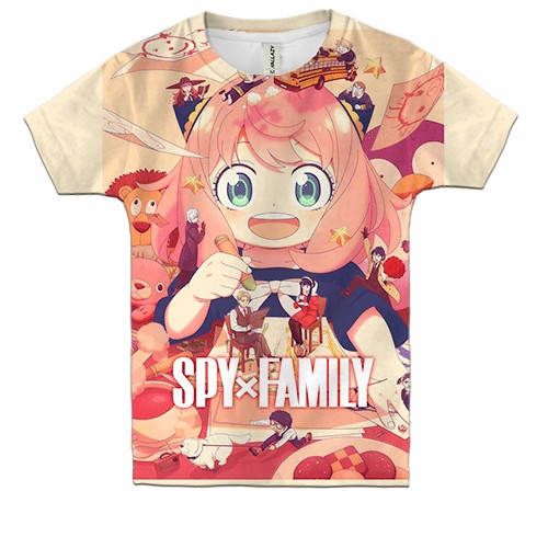 Детская 3D футболка Spy x Family (вид спереди)