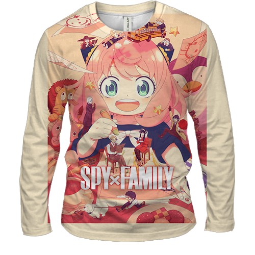 Мужской 3D лонгслив Spy x Family (вид спереди)