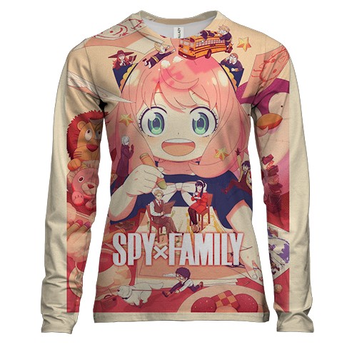 Женский 3D лонгслив Spy x Family (вид спереди)