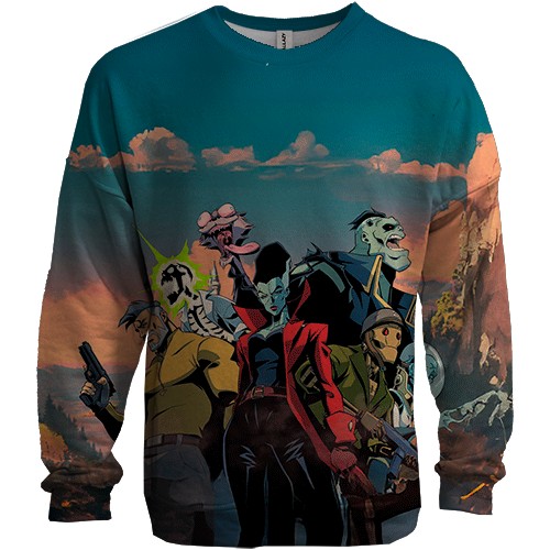 3D свитшот Creature Commandos (вид спереди)