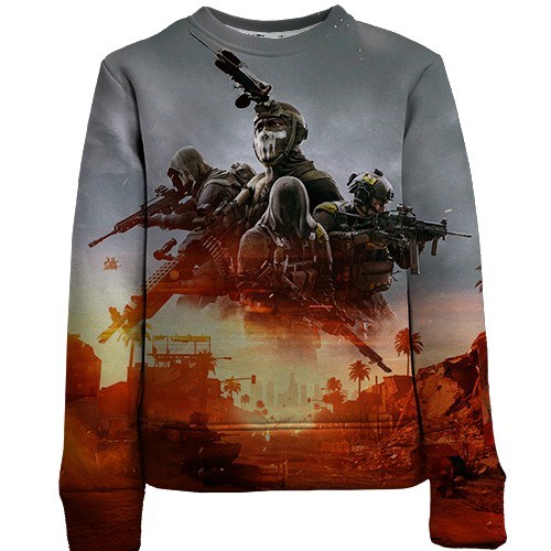 Детский 3D свитшот Battlefield REDSEC (вид спереди)