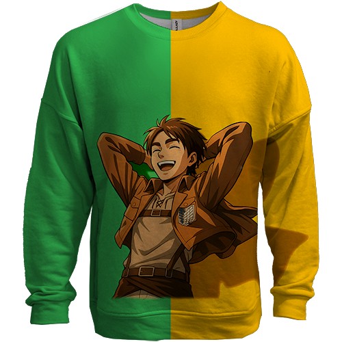 3D світшот Eren Yeager Laughing (вид спереду)