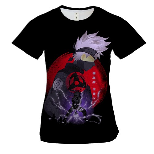 Жіноча 3D футболка Kakashi Hatake, sharingan (вид спереду)