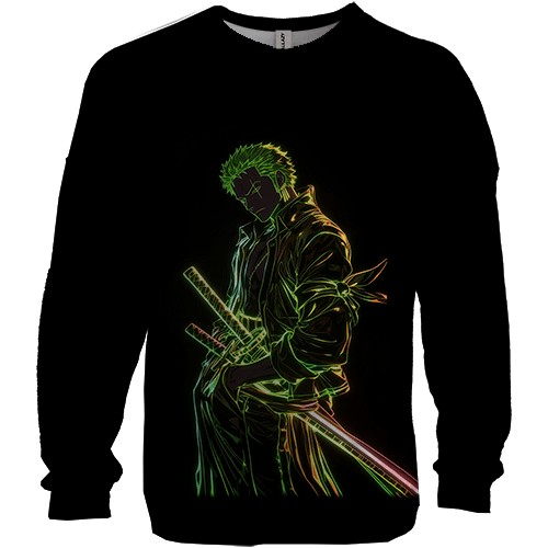 3D світшот Roronoa Zoro, neon (вид спереду)