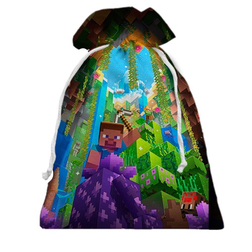 3D Подарочный мешочек Minecraft Bedrock Edition (вид сзади)