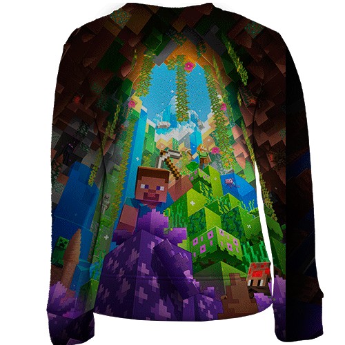 Дитячий 3D світшот Minecraft Bedrock Edition (вид ззаду)