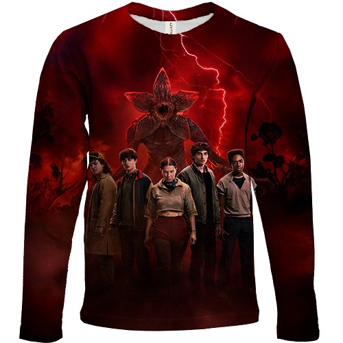 Дитячий 3D лонгслів Stranger Things (вид спереду)
