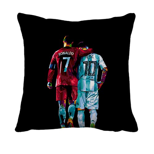 3D подушка Cristiano Ronaldo x Lionel Messi (вид спереду)