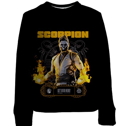 Дитячий 3D світшот Scorpion (Mortal-Kombat) (вид спереду)