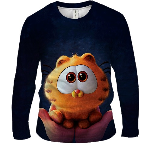 Мужской 3D лонгслив Baby Garfield (вид спереди)