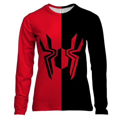 Жіночий 3D лонгслів Spider-Man Logo Minimalism (вид спереду)