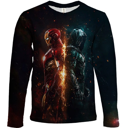 Дитячий 3D лонгслів Iron-Man x Doctor Doom (вид спереду)