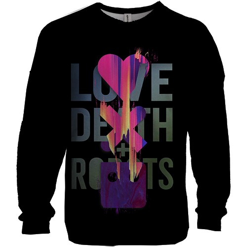 3D світшот Love,Death,Robots (вид спереду)