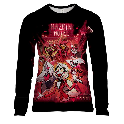 Жіночий 3D лонгслів Hazbin Hotel (вид спереду)