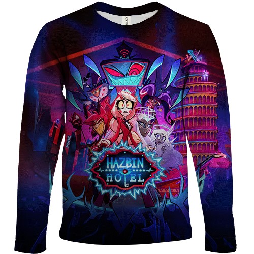 Дитячий 3D лонгслів Hazbin Hotel poster (вид спереду)