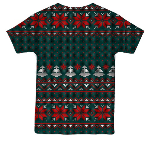 Дитяча 3D футболка Новорічний светр (вид ззаду)