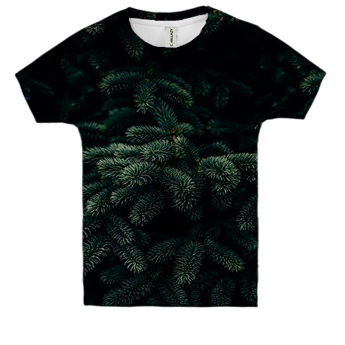 Дитяча 3D футболка з ялиновими гілками (вид спереду)