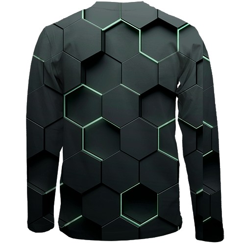 Дитячий 3D лонгслів Honeycomb Hexagons (вид ззаду)