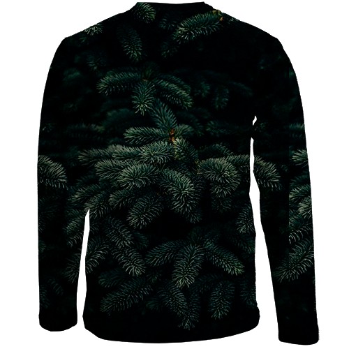 Дитячий 3D лонгслів з ялиновими гілками (вид ззаду)