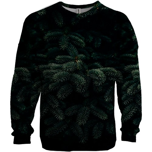 3D світшот з ялиновими гілками (вид спереду)