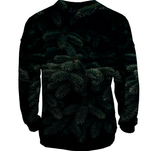 3D світшот з ялиновими гілками (вид ззаду)