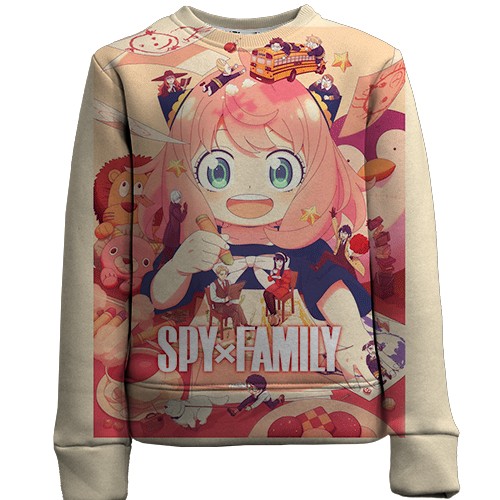 Дитячий 3D світшот Spy x Family (вид спереду)