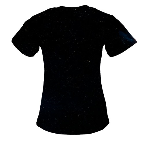 Женская 3D футболка Санта на коне (вид сзади)