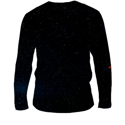 Мужской 3D лонгслив Санта на коне (вид сзади)