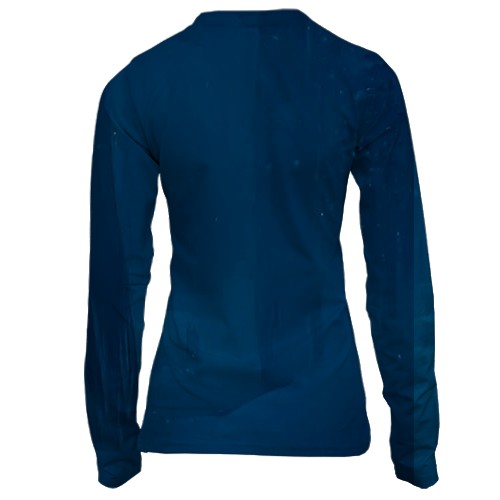 Женский 3D лонгслив Маленькая лошадка и снег (вид сзади)