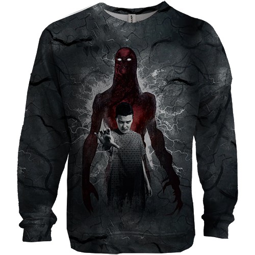 3D світшот Eleven vs Vecna Stranger Things (вид спереду)