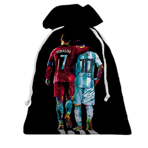 3D Подарунковий мішечок Cristiano Ronaldo x Lionel Messi (вид спереду)