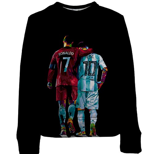 Дитячий 3D світшот Cristiano Ronaldo x Lionel Messi (вид спереду)