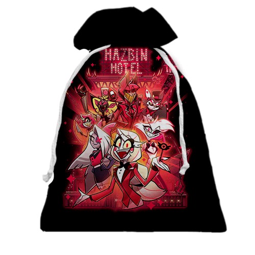 3D Подарочный мешочек Hazbin Hotel (вид спереди)