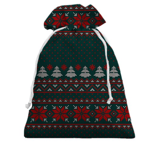 3D Подарочный мешочек Новогодний свитер (вид сзади)