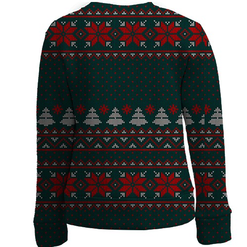 Дитячий 3D світшот Новорічний светр (вид ззаду)
