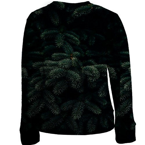 Детский 3D свитшот с еловыми ветками (вид сзади)