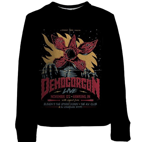 Детский 3D свитшот Stranger Things Demogorgon (вид спереди)
