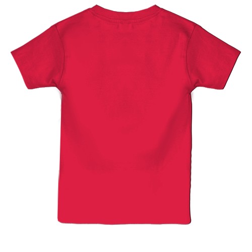 Детская 3D футболка Комичная лошадь, символ года (вид сзади)