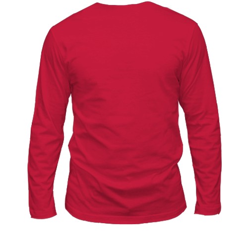 Мужской 3D лонгслив Комичная лошадь, символ года (вид сзади)