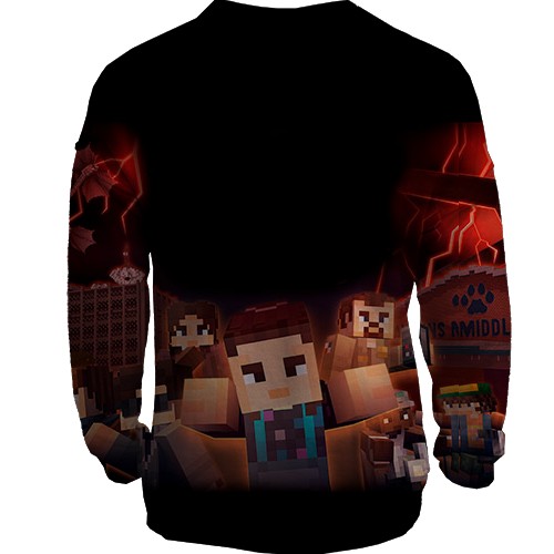 3D світшот Stranger Things x Minecraft (вид ззаду)