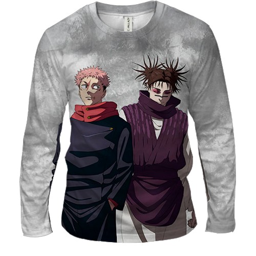Чоловічий 3D лонгслів Магічна битва - Юджі та Чосо (вид спереду)