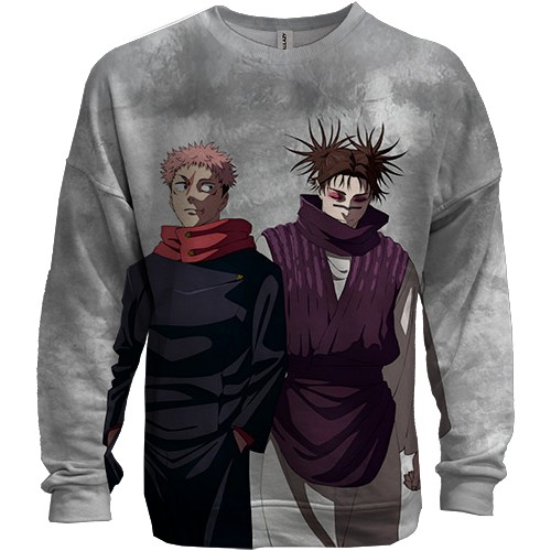 3D свитшот Магическая битва - Юджи и Чосо (вид спереди)