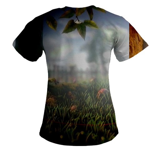 Женская 3D футболка Unravel Two - Red (вид сзади)