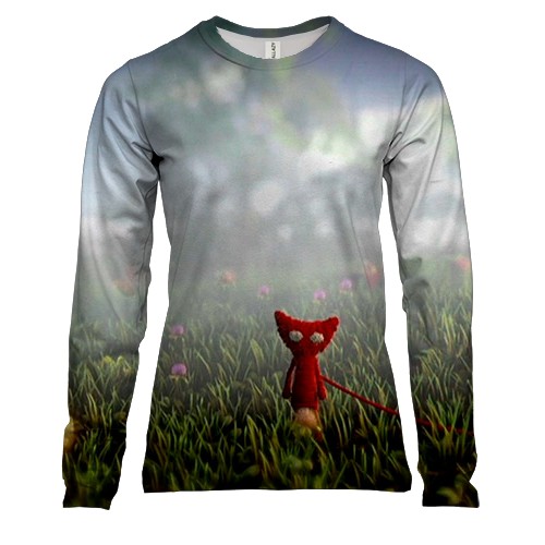 Жіночий 3D лонгслів Unravel Two - Red (вид спереду)